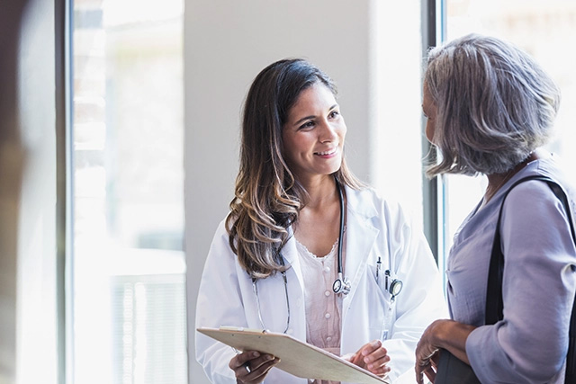 Female doctor and patient