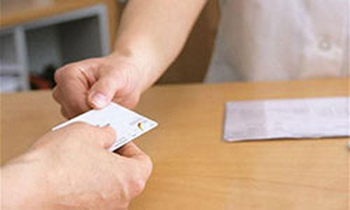 Close up picture of an insurance card