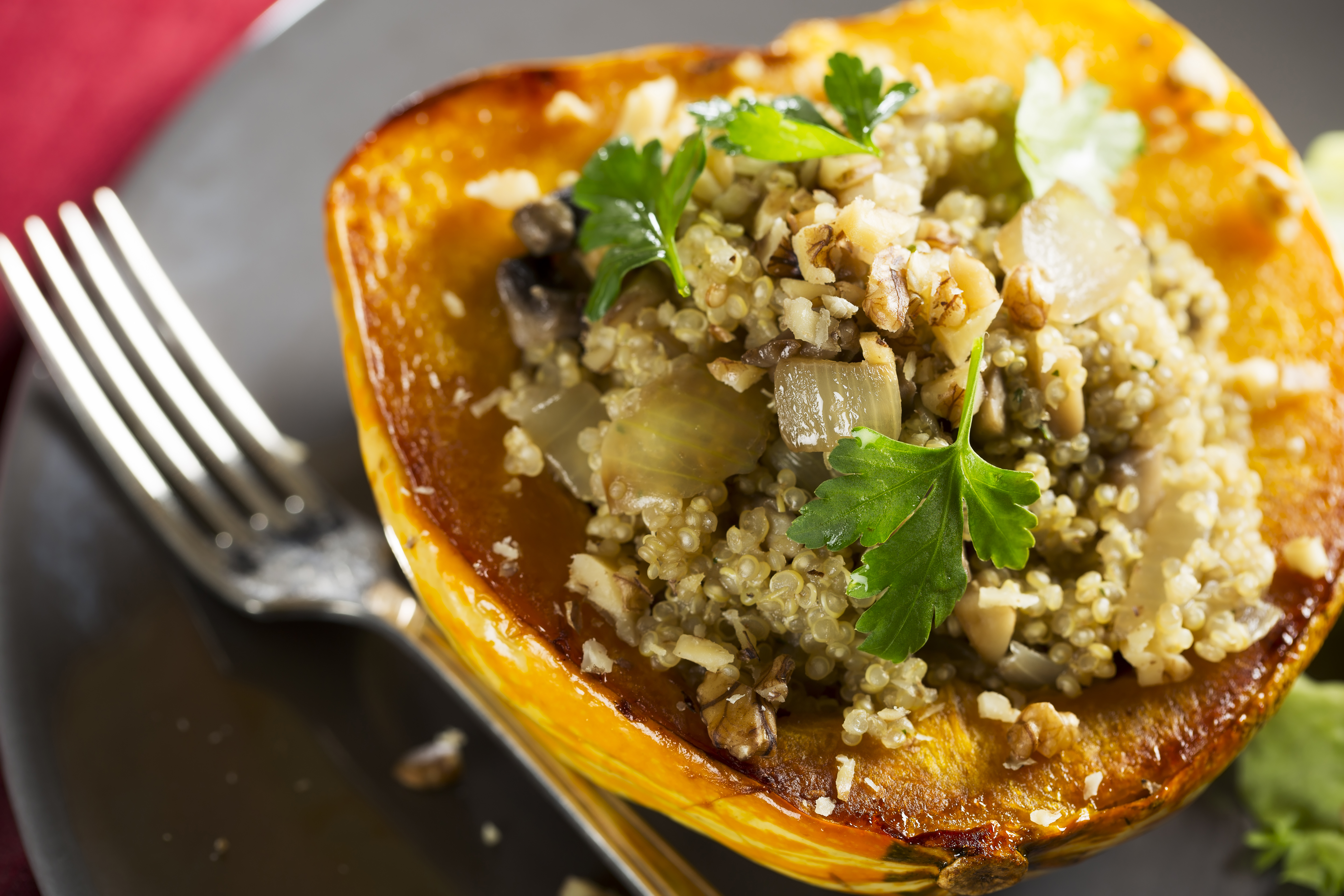 Wild Rice and Lentil Stuffed Acorn Squash